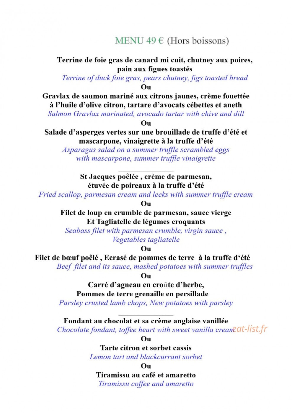 L'Écurie Du Castellas — carte page 4