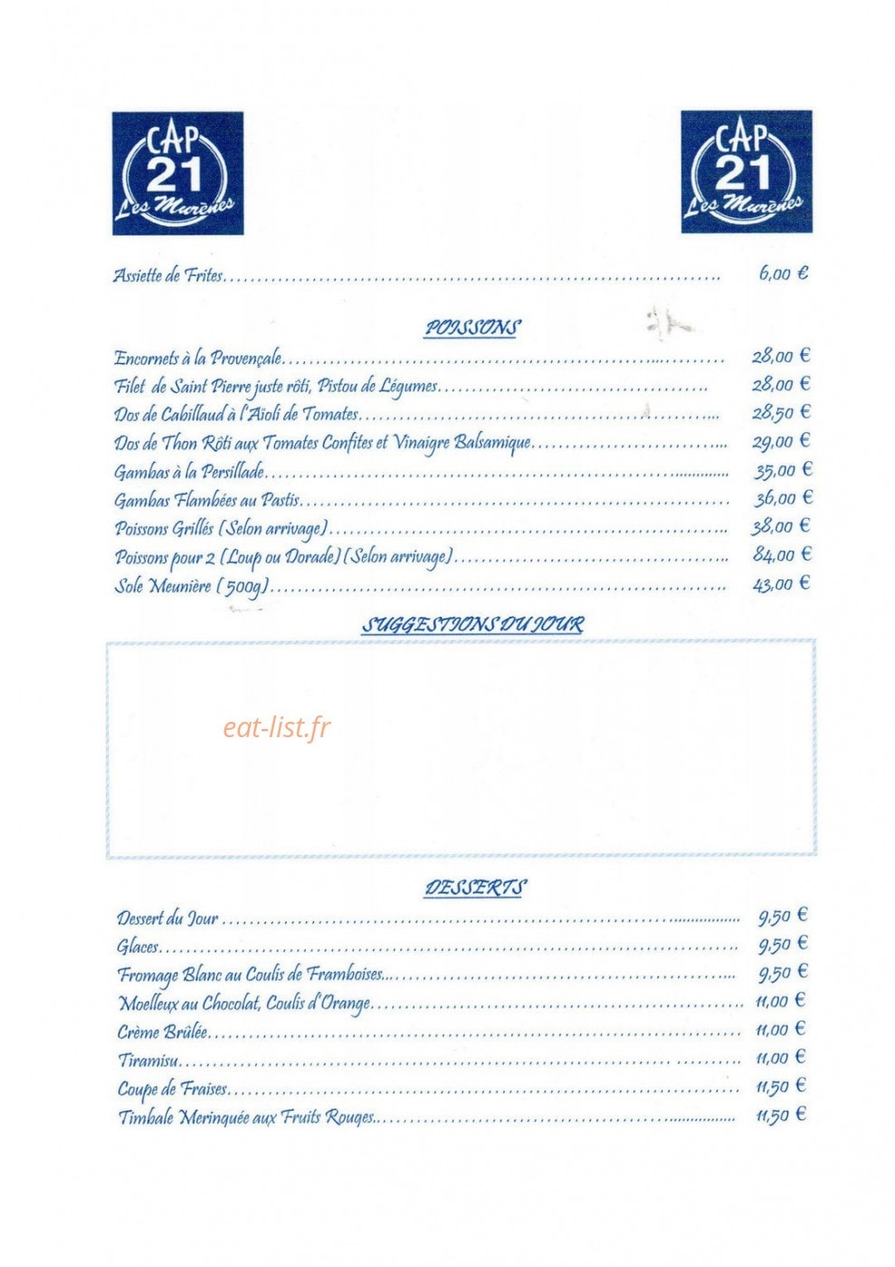 Les Murènes — carte page 2