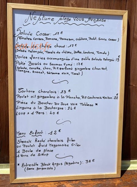 Neptune Plage — carte page 1