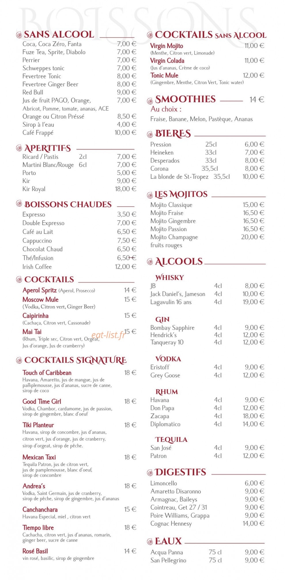 Tiki Beach — carte page 1