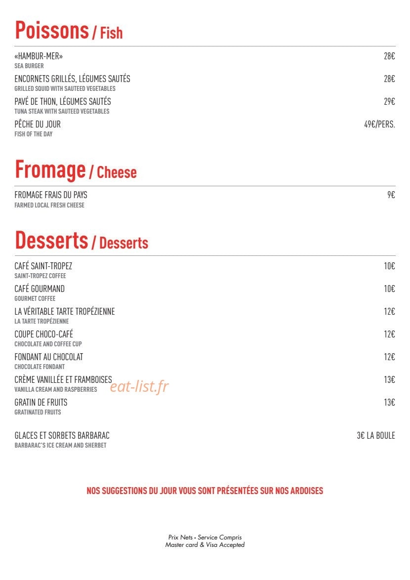Tropicana La Plage — carte page 2