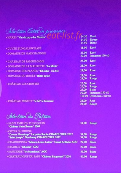 Bungalow Kafé — carte page 7