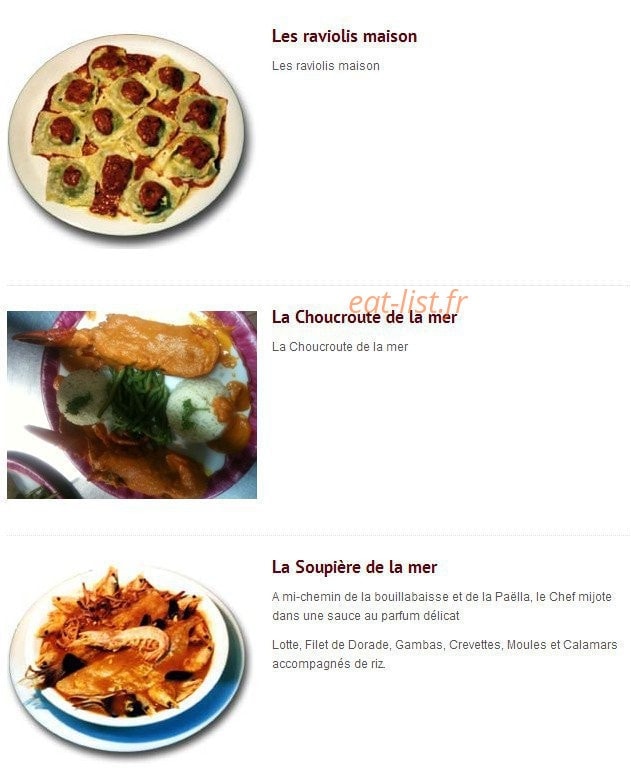 La soupiere Restaurant — carte page 1