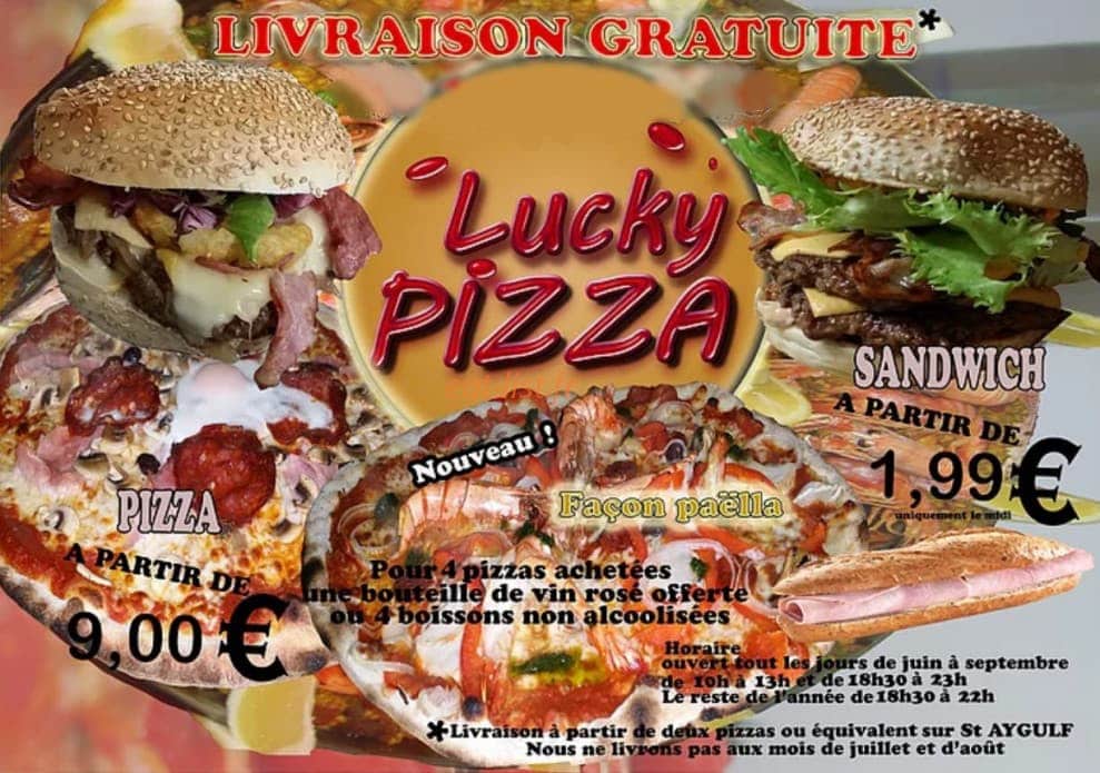 Lucky Pizza — carte page 1