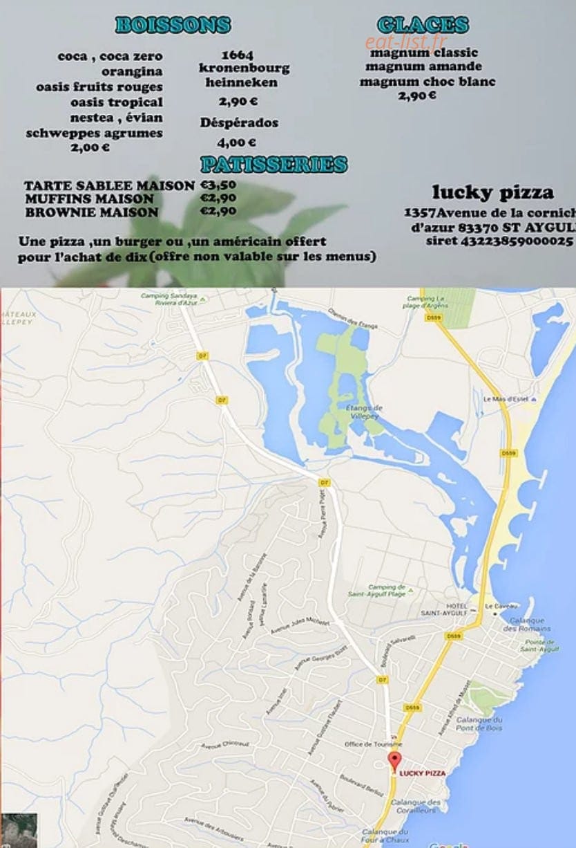 Lucky Pizza — carte page 4