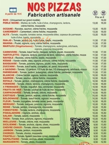 Pizza Fanfan — carte page 1