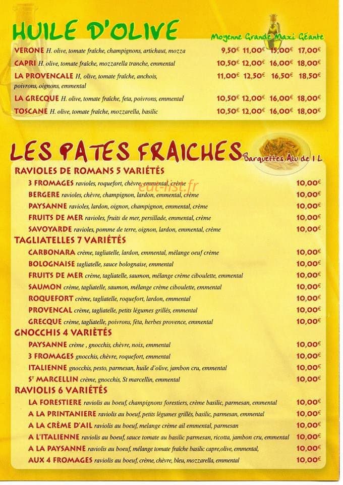 Cuers Pizza — carte page 5
