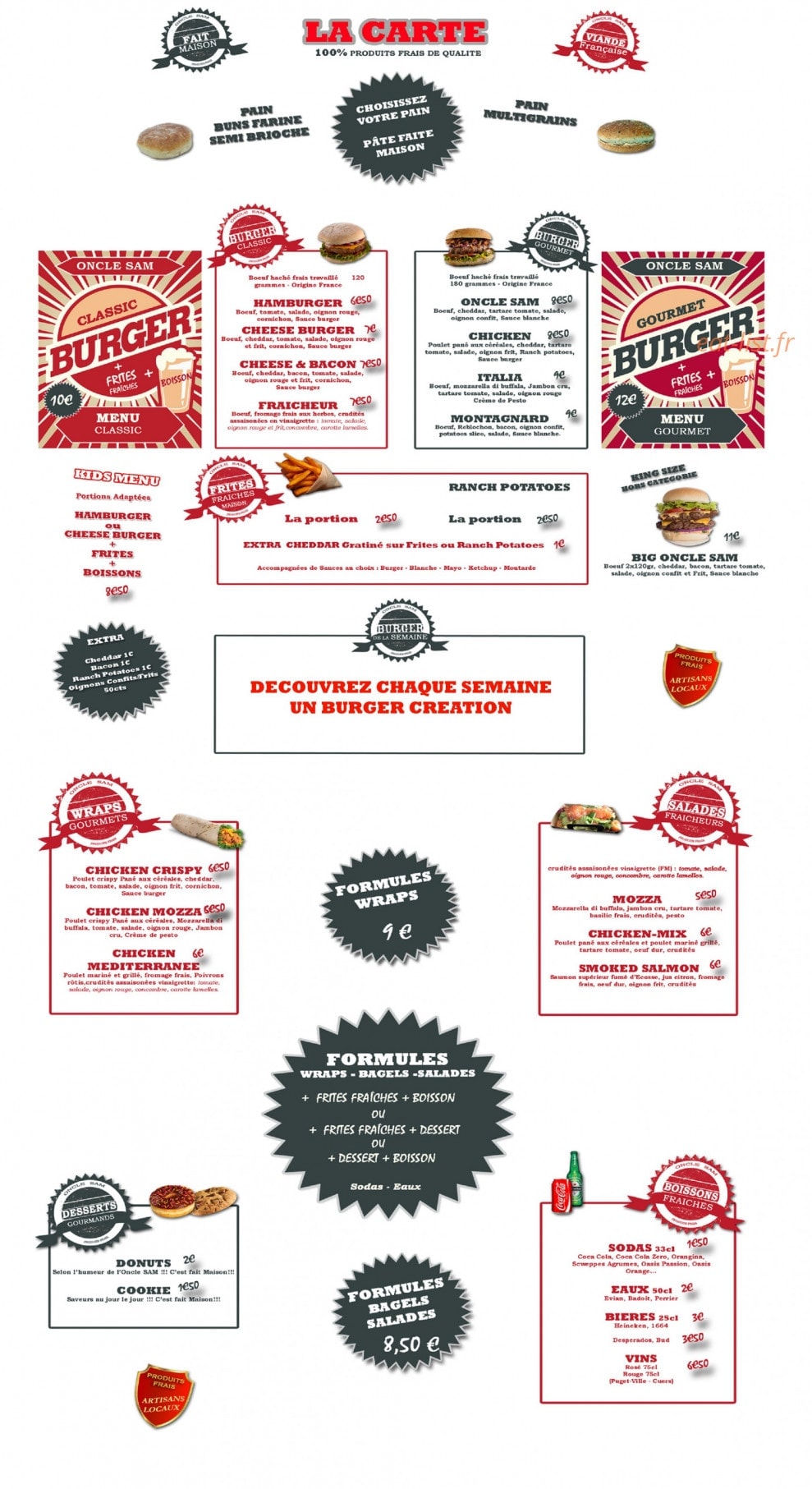Fresh Burger — carte page 1