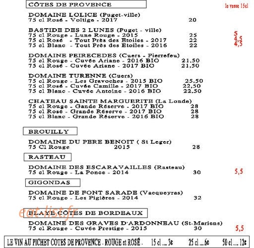 Le 7ème Ciel — carte page 5