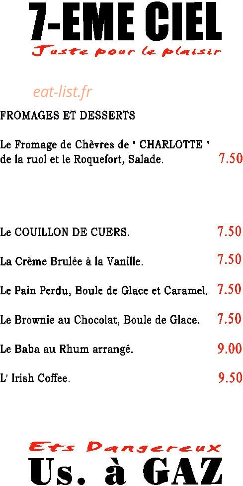 Le 7ème Ciel — carte page 3