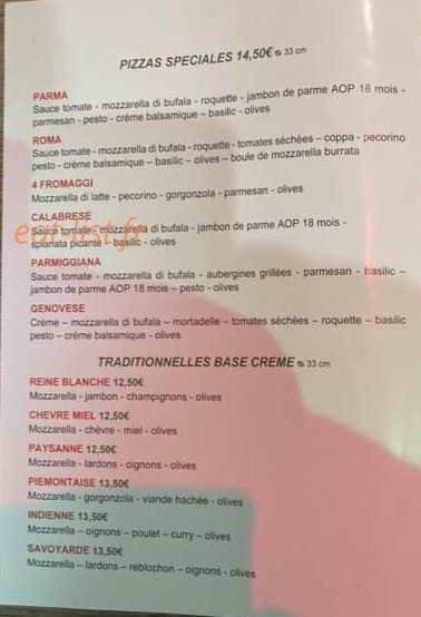 Itali’AS Ristorante — carte page 2