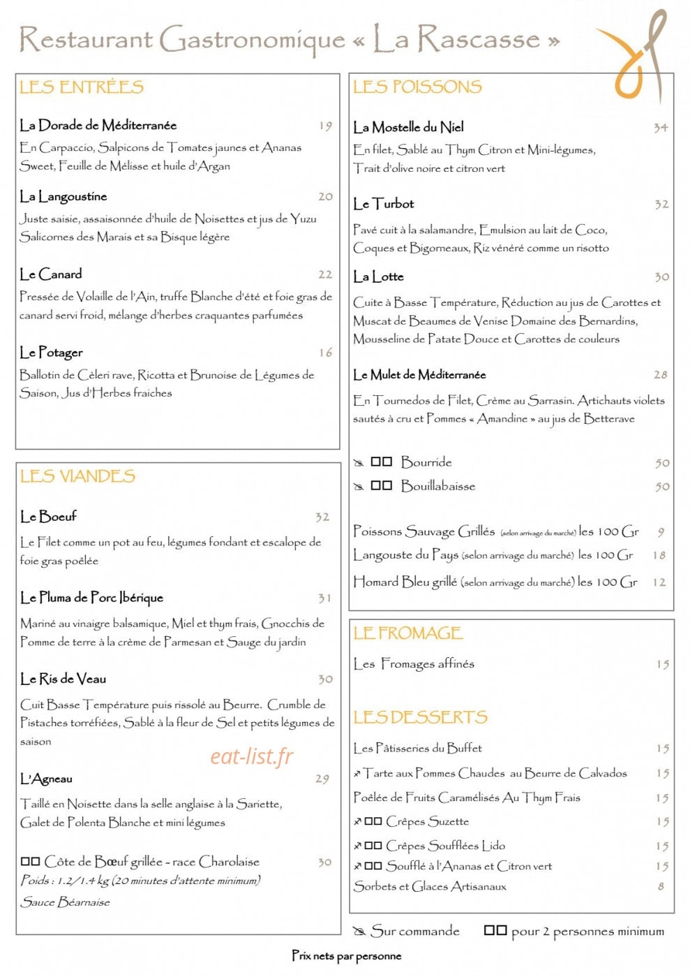 La Rascasse — carte page 1