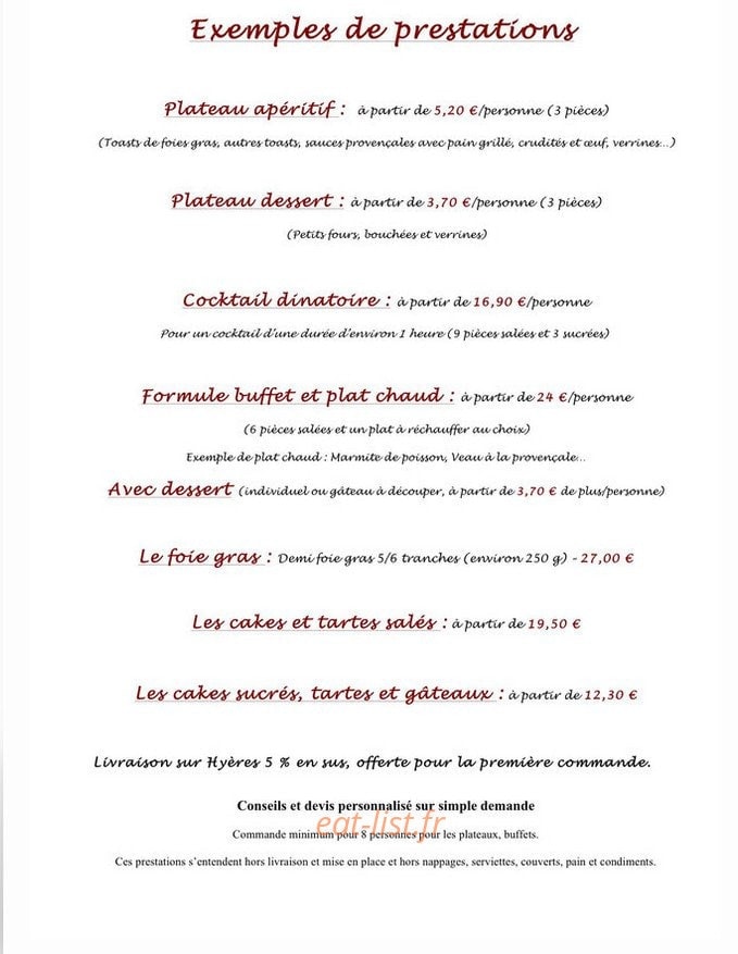 Au Péché Mignon — carte page 5
