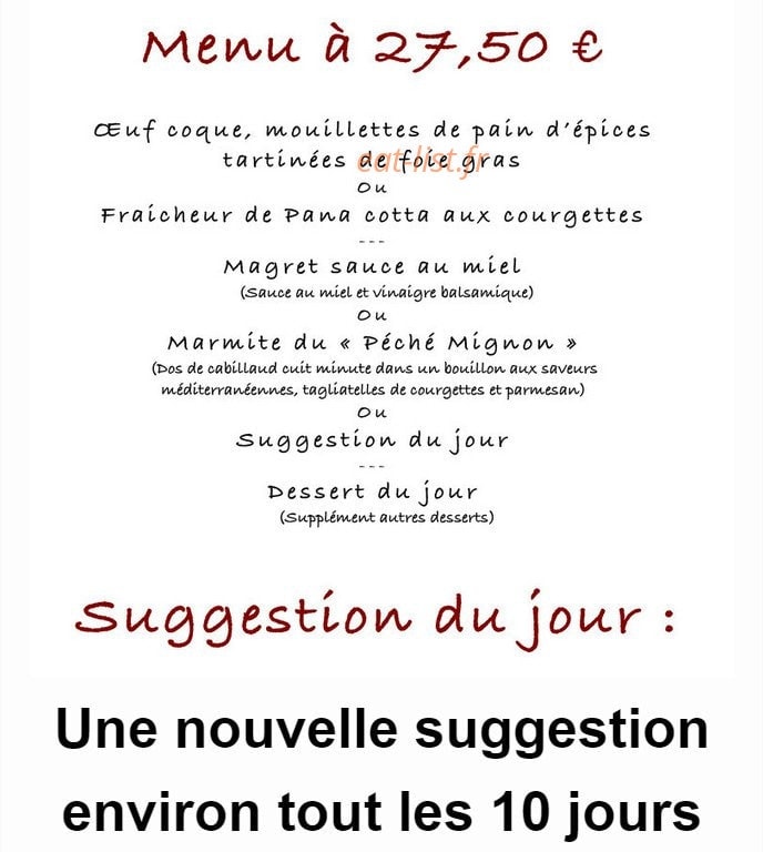 Au Péché Mignon — carte page 2
