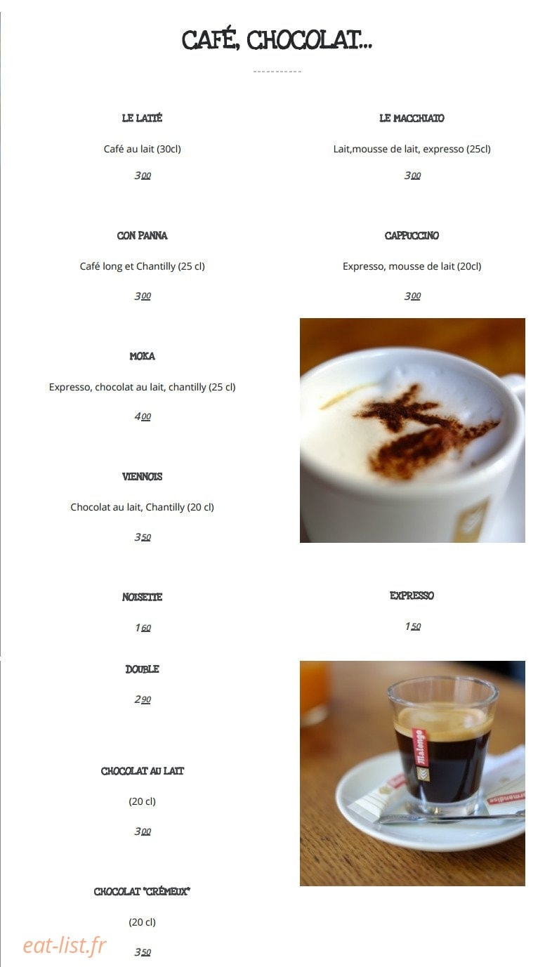 Bagus Kafé — carte page 3