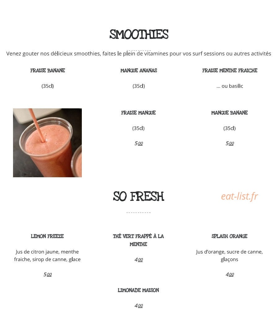 Bagus Kafé — carte page 2