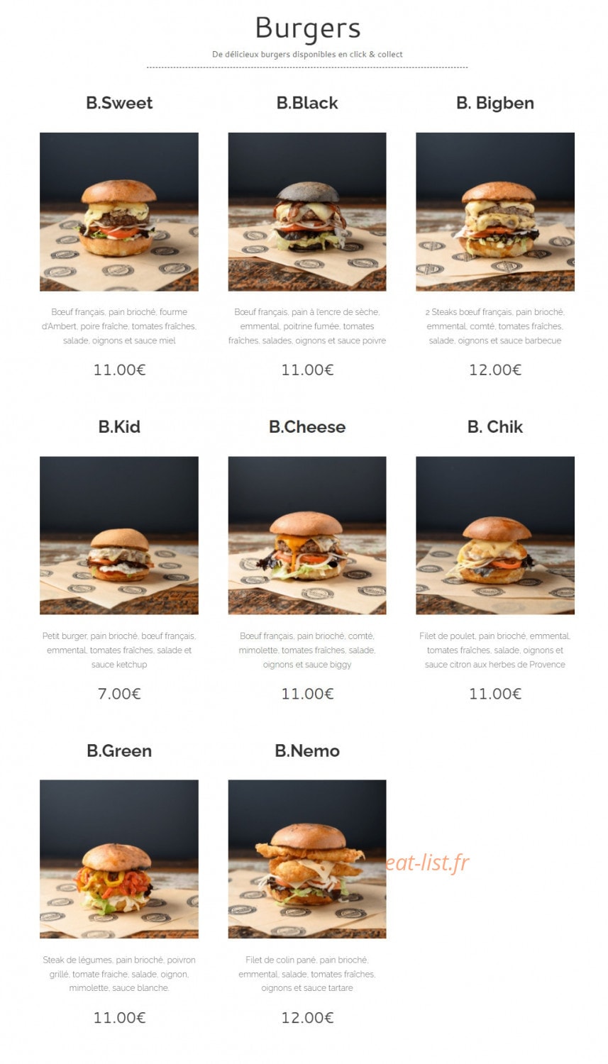BenBurger — carte page 2