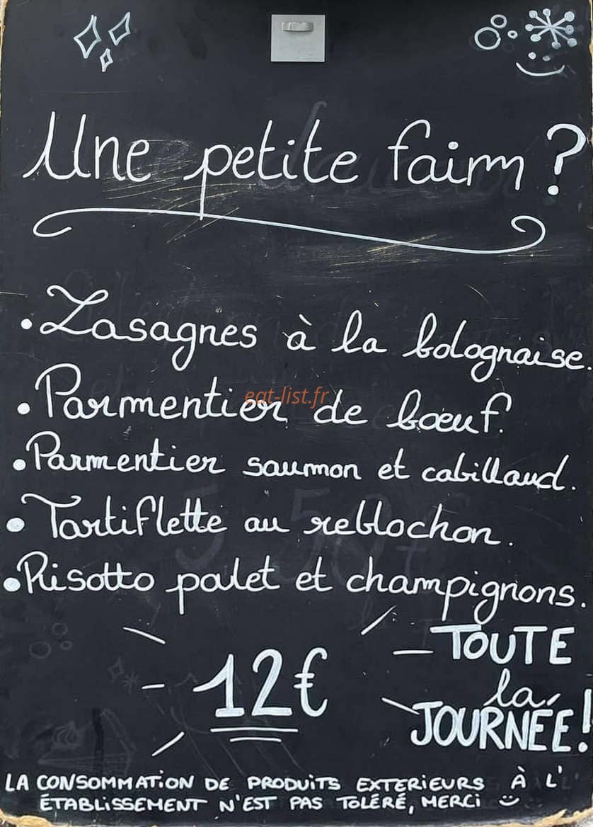 Brasserie L'Excelsior — carte page 1