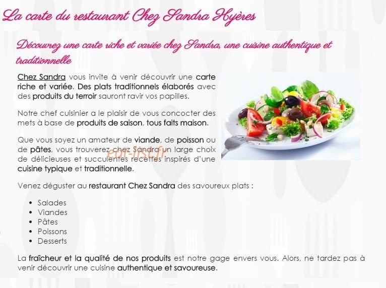 Chez Sandra — carte page 2