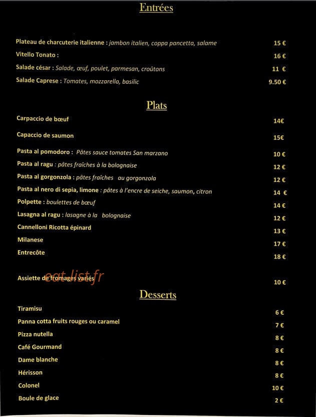 Della Zona — carte page 1