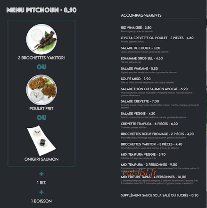 Carte et menu de Gotosushi à Hyeres — Les accompagnements