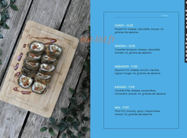 Carte et menu de Gotosushi à Hyeres — Chikins , tanoshi et aka,...