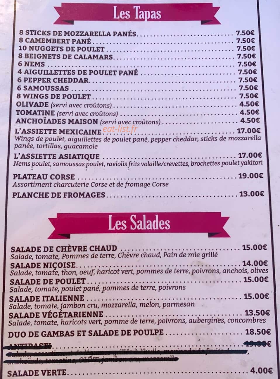 L Eau A La Bouche — carte page 1