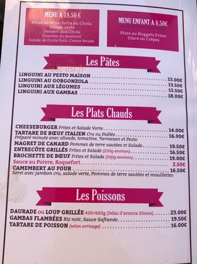 L Eau A La Bouche — carte page 2