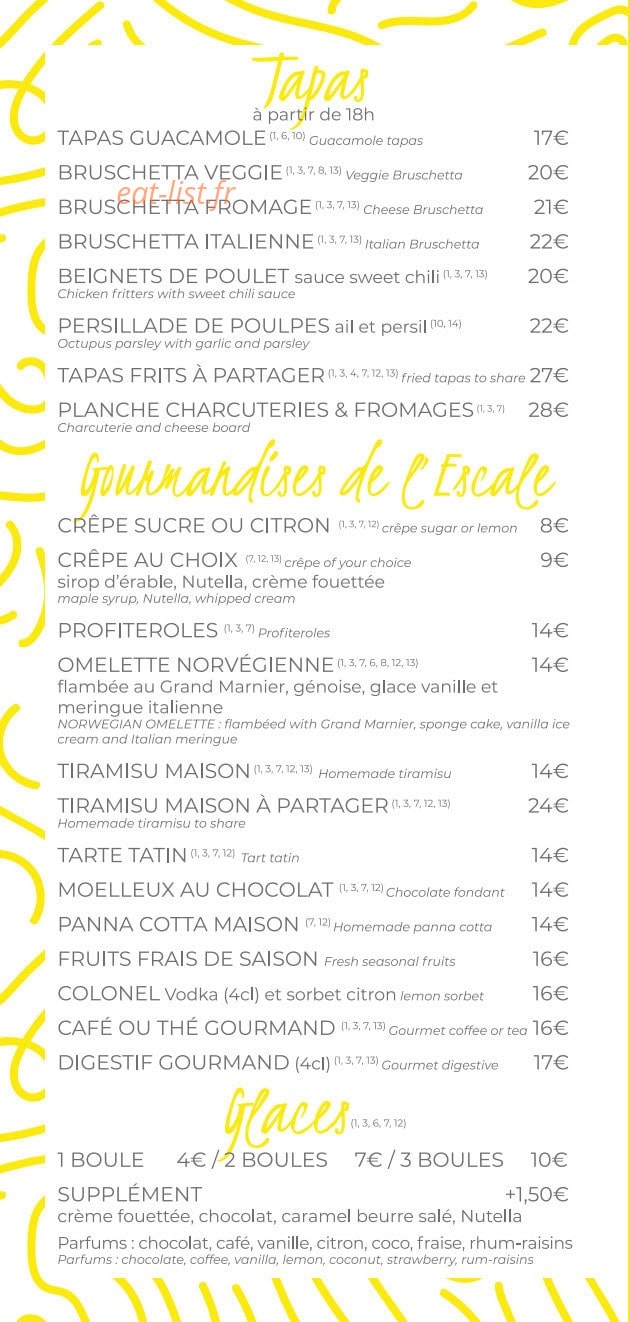 L'Escale Porquerolles — carte page 4