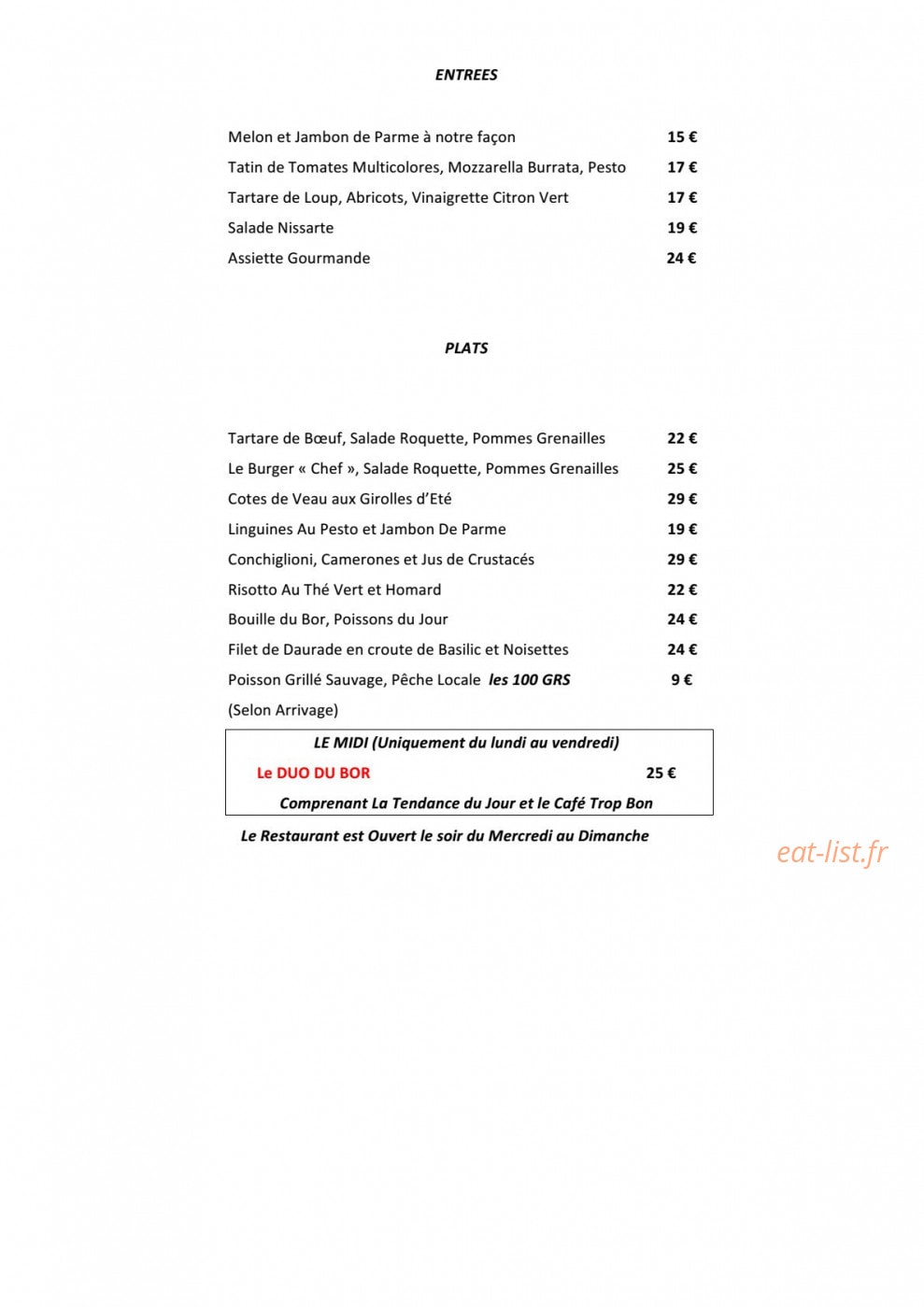 L'hôtel Bor — carte page 1