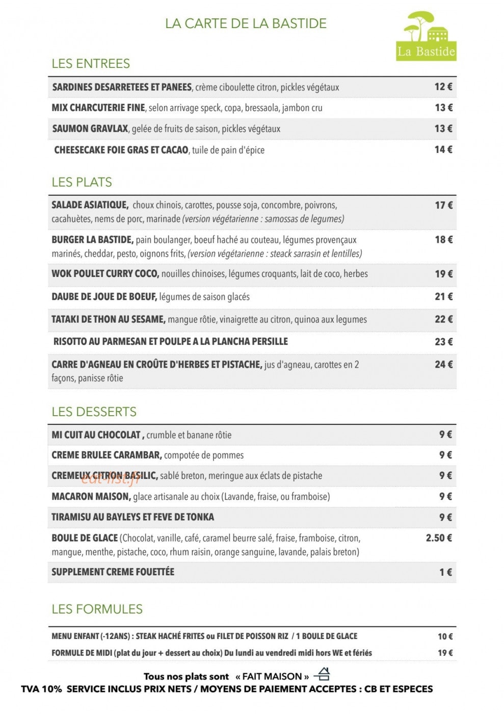 La Bastide — carte page 1