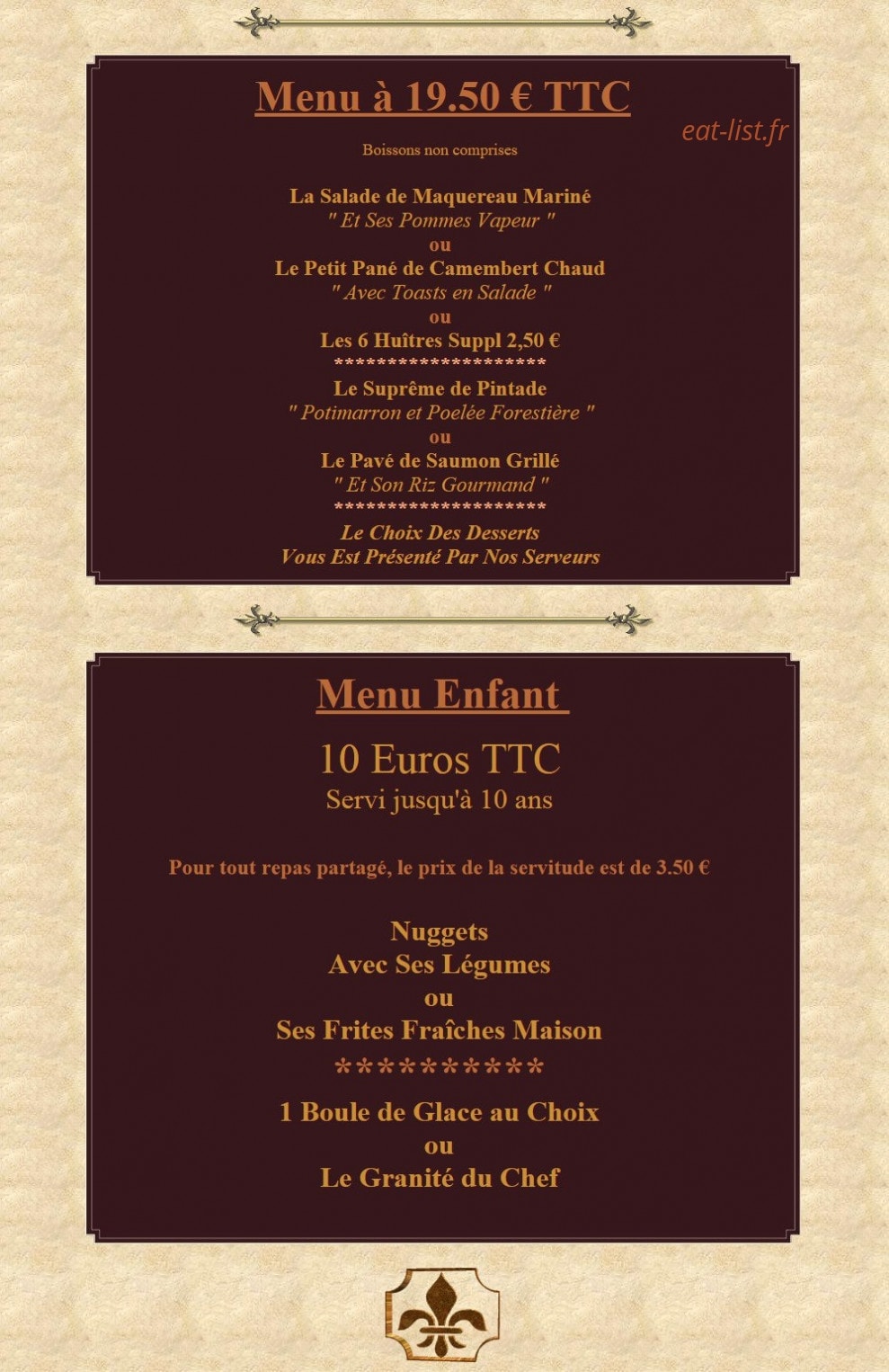 La Taverne Royale — carte page 7