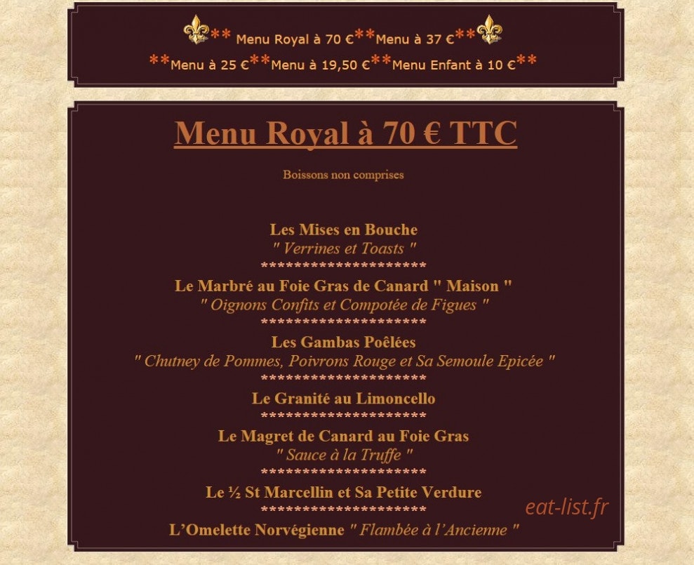 La Taverne Royale — carte page 5