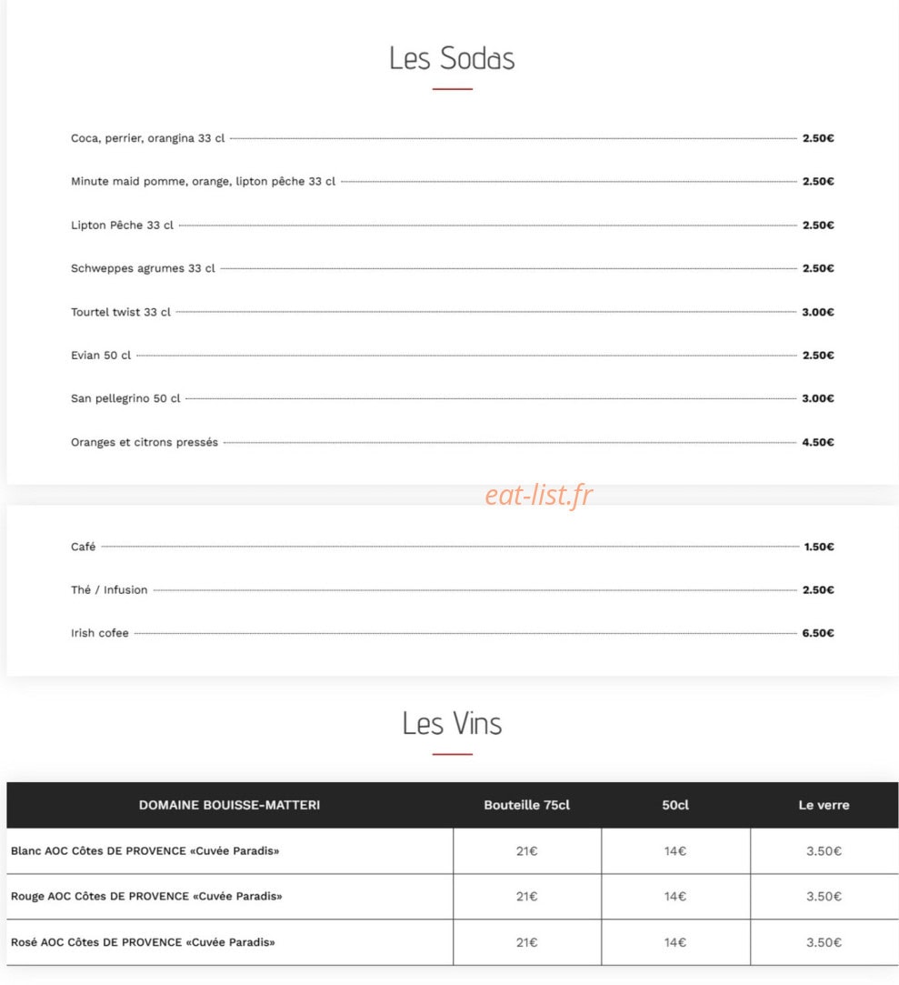 Le Bistrot du Bœuf Bio — carte page 3