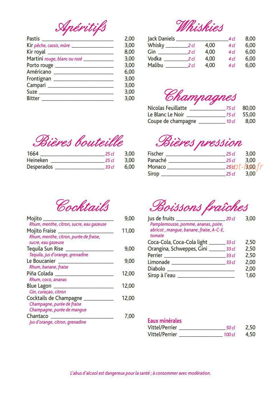 Le Cabanon — carte page 1