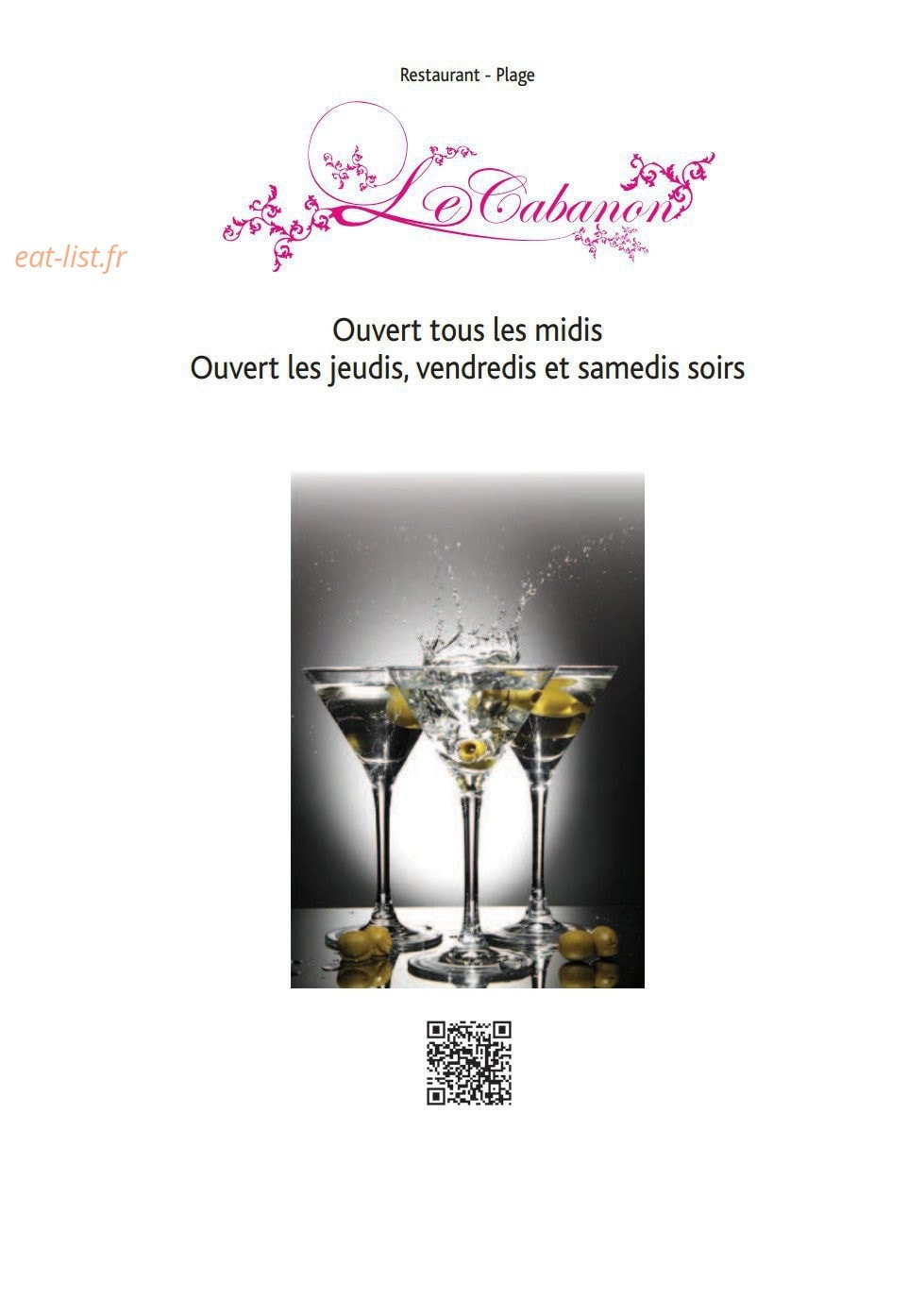 Le Cabanon — carte page 6