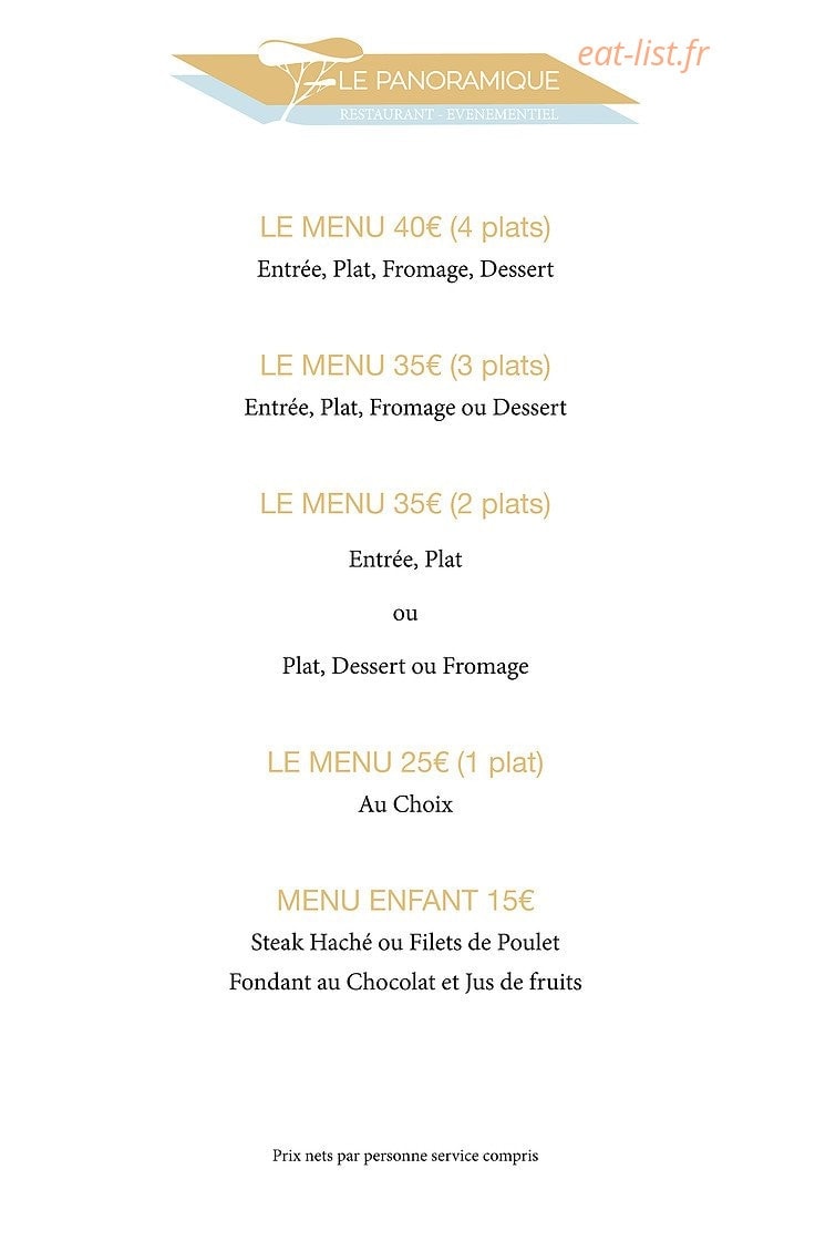 Le Panoramique — carte page 1