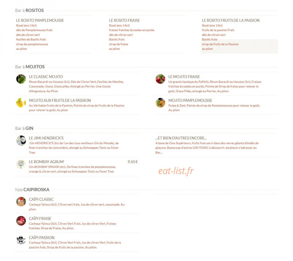 Le Papaya — carte page 3