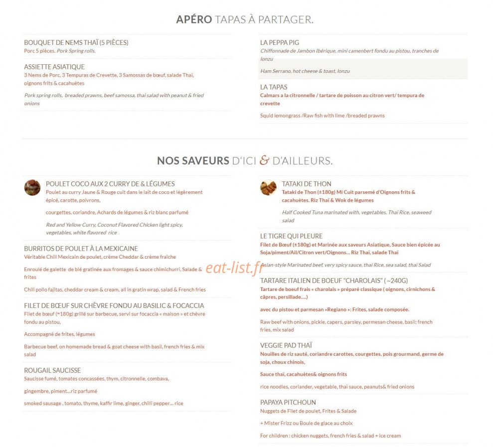 Le Papaya — carte page 1