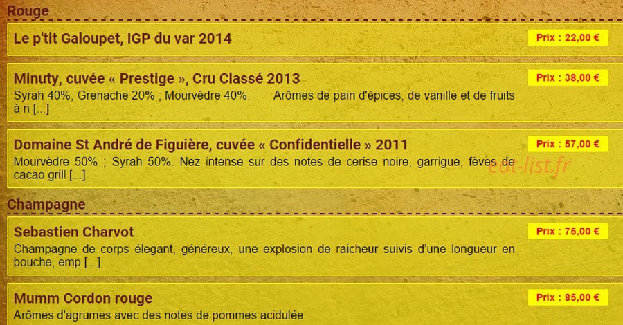 Le Poisson Rouge — carte page 5