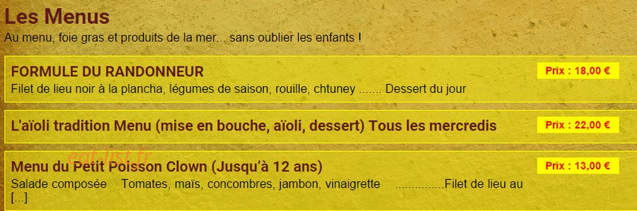 Le Poisson Rouge — carte page 3