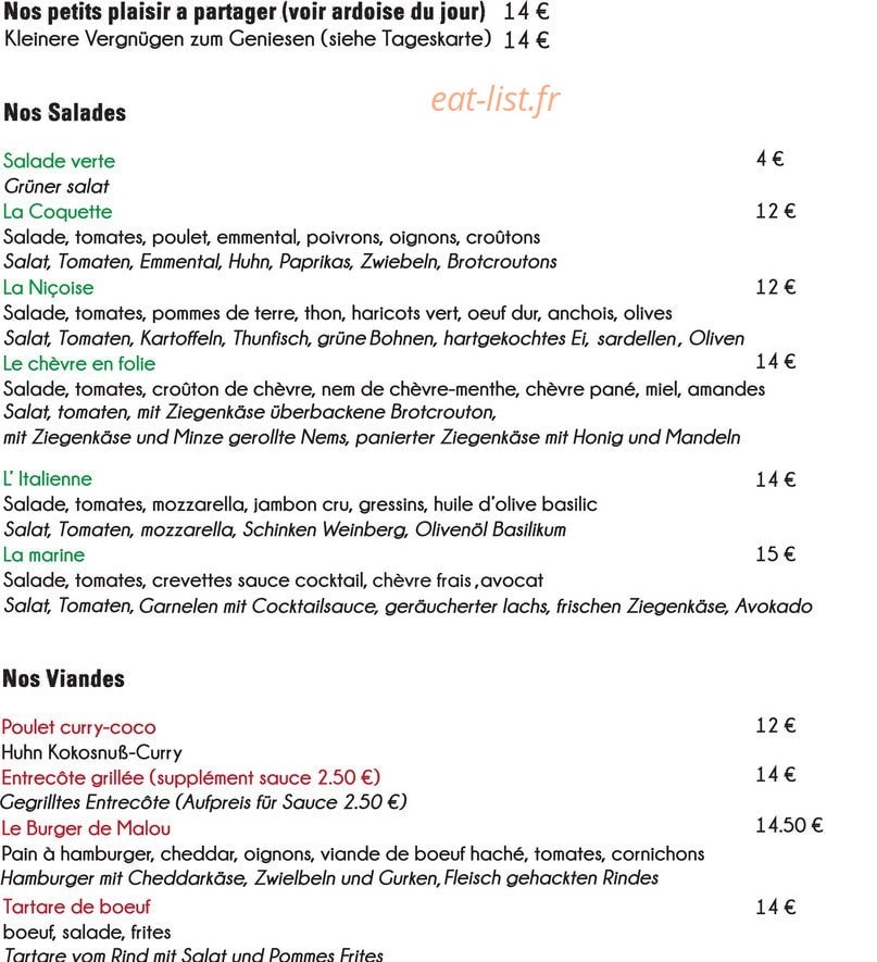 Le Solarium — carte page 1