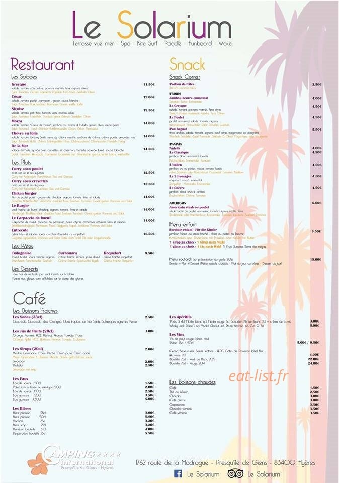 Le Solarium — carte page 4
