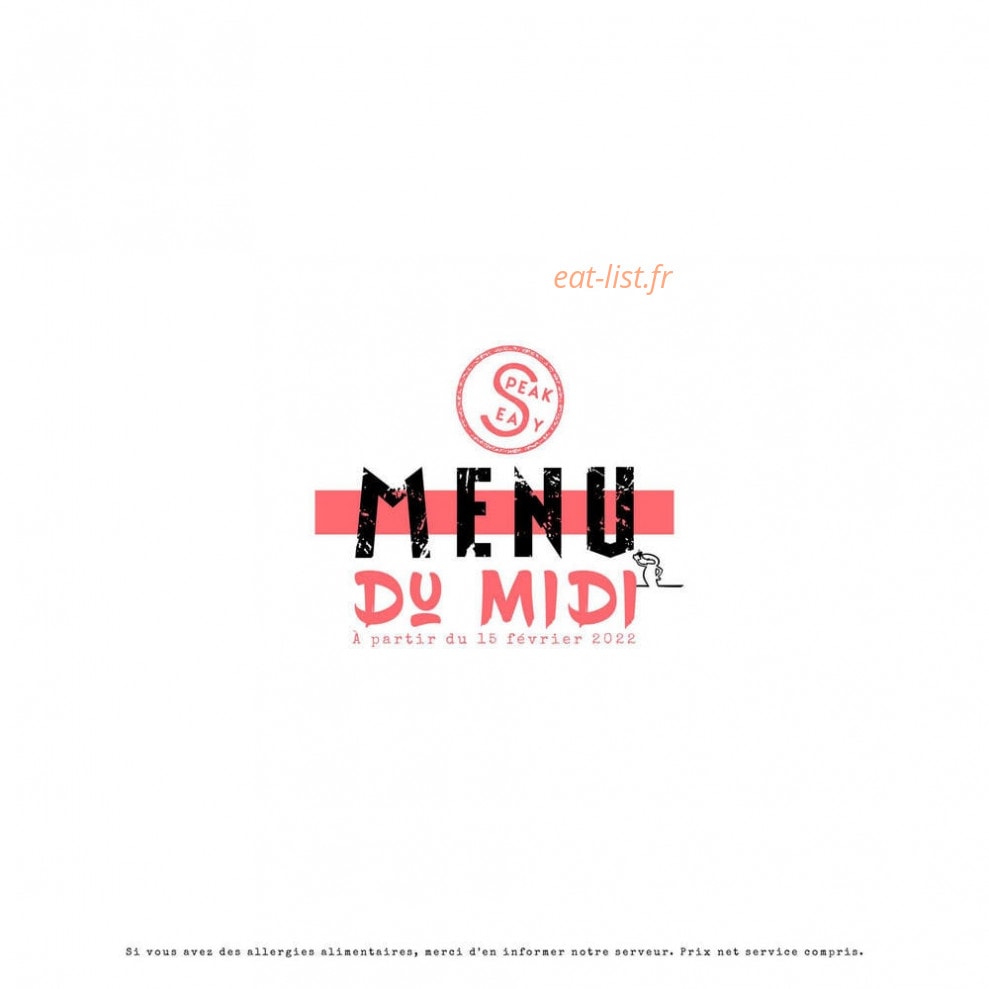Le Speakeasy — carte page 1