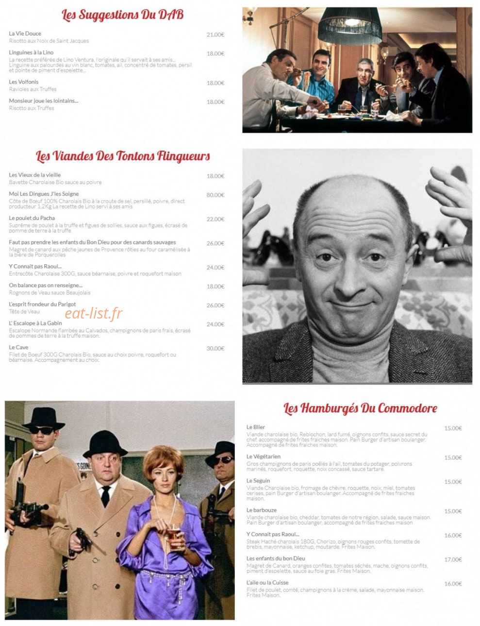 Les Barbouzes — carte page 2