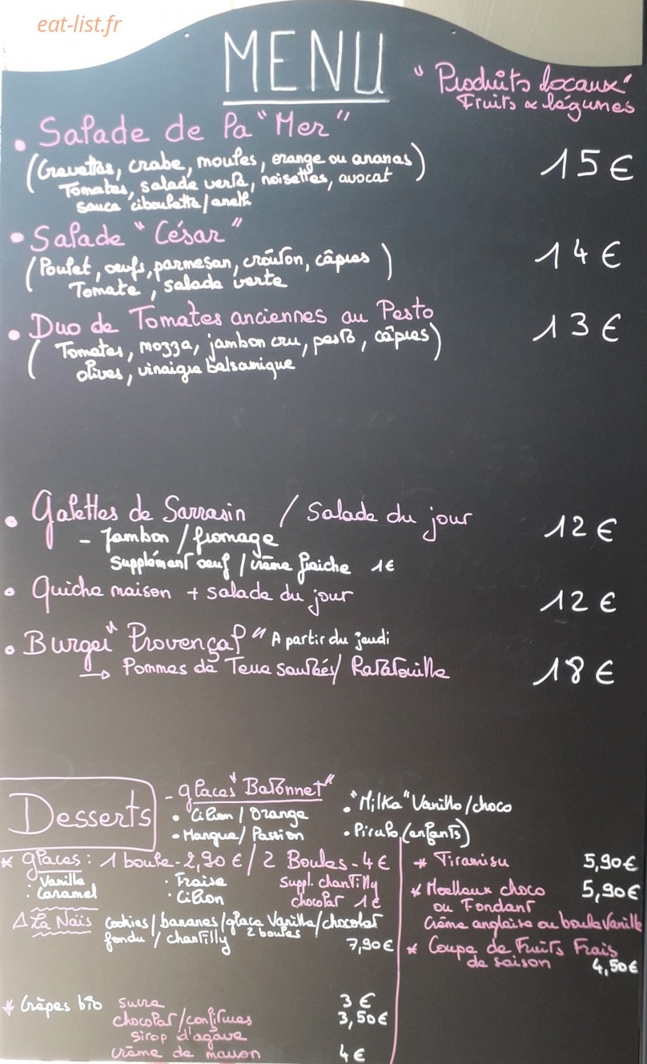 Les Comptoirs des Jardins de Nais — carte page 2