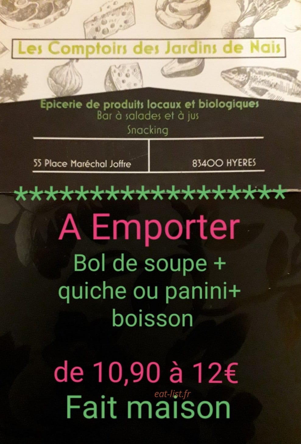 Les Comptoirs des Jardins de Nais — carte page 1