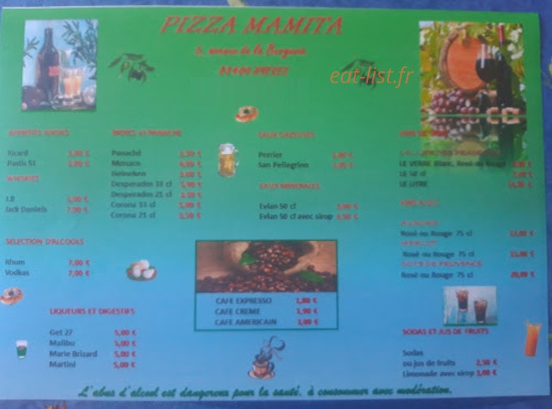 Mamita Pizza — carte page 2