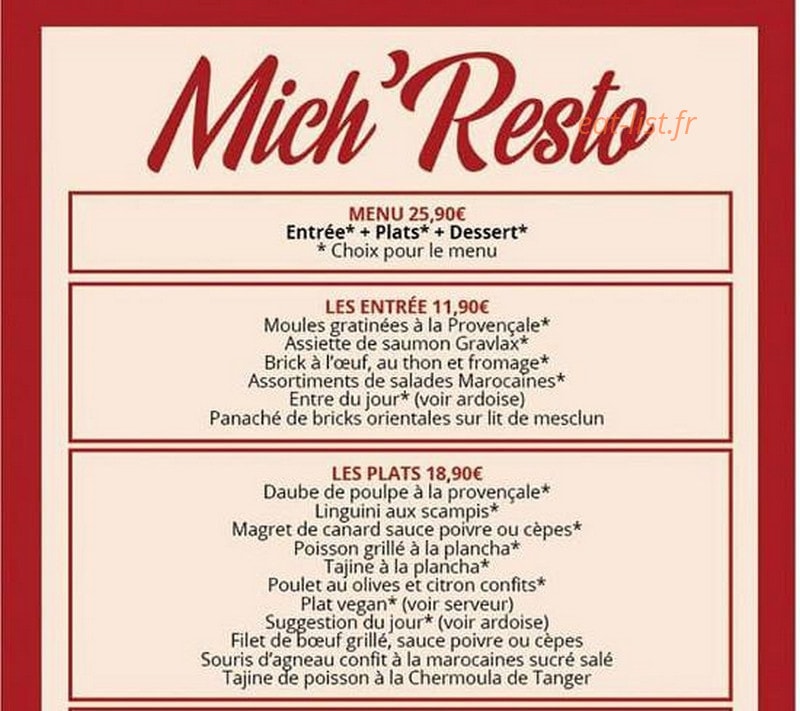 Mich resto — carte page 1
