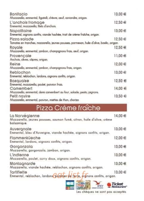 Pizza Plage — carte page 2